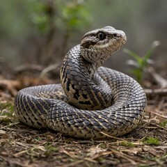 Fototapeta premium Mating Ritual Eurasian Vipers Engaged in a Graceful Courtship Dance
