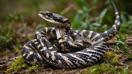 Fototapeta premium Eurasian Vipers Performing a Graceful Courtship Dance During Mating Ritual