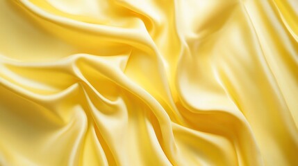 Obraz premium Smooth yellow silk fabric with elegant folds and waves.