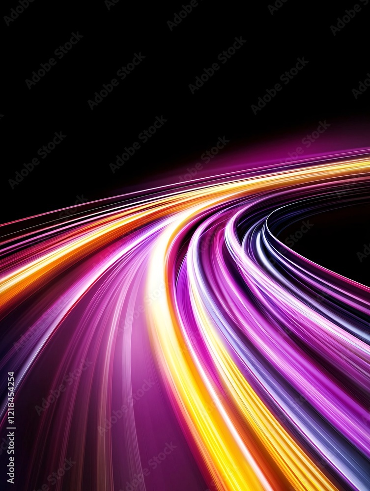 Poster an abstract artistic representation of market research data flowing like streams of light