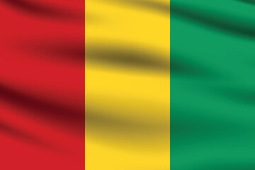 Obraz premium Guinea flag official colors and proportion digital vector illustration. Pleated flag.