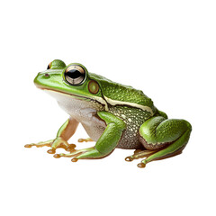 Obraz premium Vibrant Green Frog Isolated on Black Background Wildlife Nature Amphibian