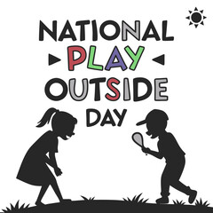 Naklejka premium NATIONAL PLAY OUTSIDE DAY silhouette vector illustration