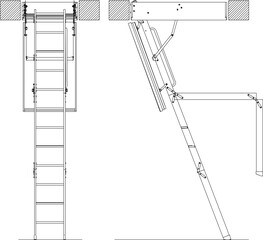 vector illustration design image of stairs for house roof balcony