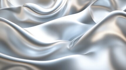 Obraz premium Silver Silk Drapery Softly Undulating Waves