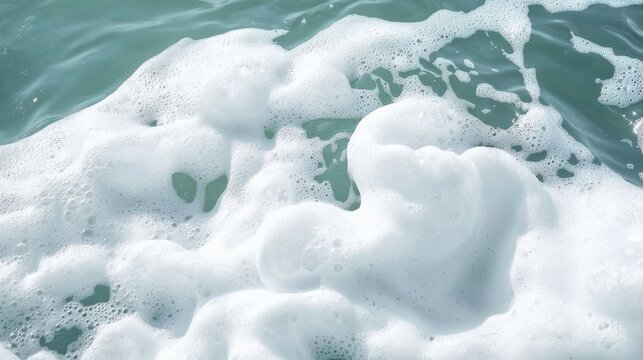 Chemical foam pollution river closeup image gritty environment natural setting environmental impact