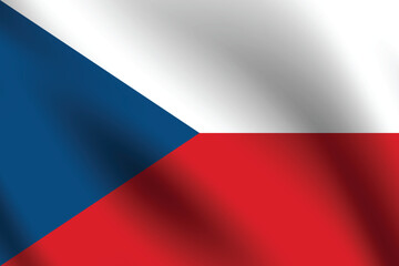 Czech flag official colors and proportion digital vector illustration. Pleated flag.