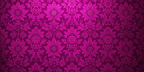 Colorful fuchsia purple floral wallpaper design with intricate patterns and subtle texture , design, wallpaper,  design
