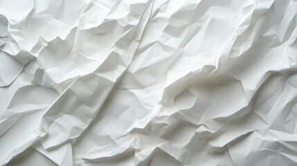 Fototapeta premium White Crumpled Paper Abstract Texture Background