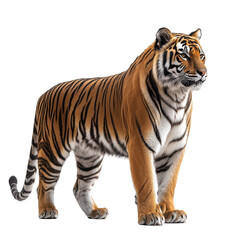 Naklejka premium Majestic Tiger on Black Background Powerful Wild Cat