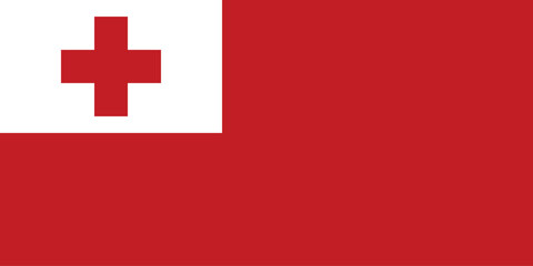 High detailed flag of Tonga. National Tonga flag. Oceania. 3D illustration.
