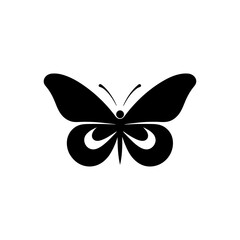 Minimalist Black Butterfly Icon silhouette