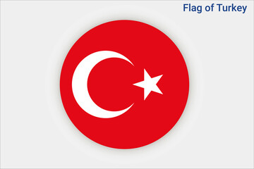 High detailed flag of Turkey. National Turkey flag. Asia. Europe. 3D illustration.