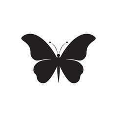 Minimalist Black Butterfly Icon silhouette