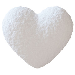 Realistic, snowy heart on transparent background. Heart shape. Ideal for winter-themed designs,...