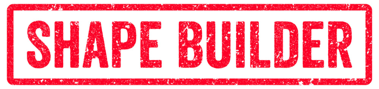 Shape Builder Stamp Transparent Seal, Red Grunge Shape Builder Word Rubber Stamp Seal