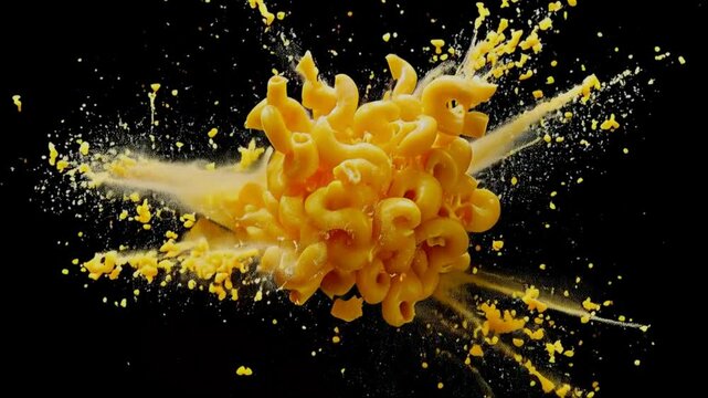 Macaroni and cheese.	A creamy, comforting dish featuring tender pasta enveloped in a rich, cheesy sauce, often baked to golden perfection. A classic comfort food. Cheesy Mac and Cheese concept.