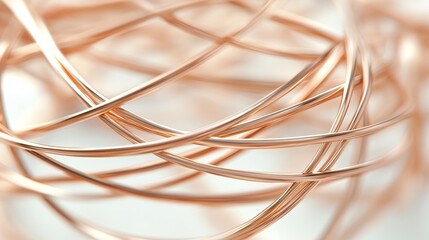 Rose gold wires intertwined in abstract design