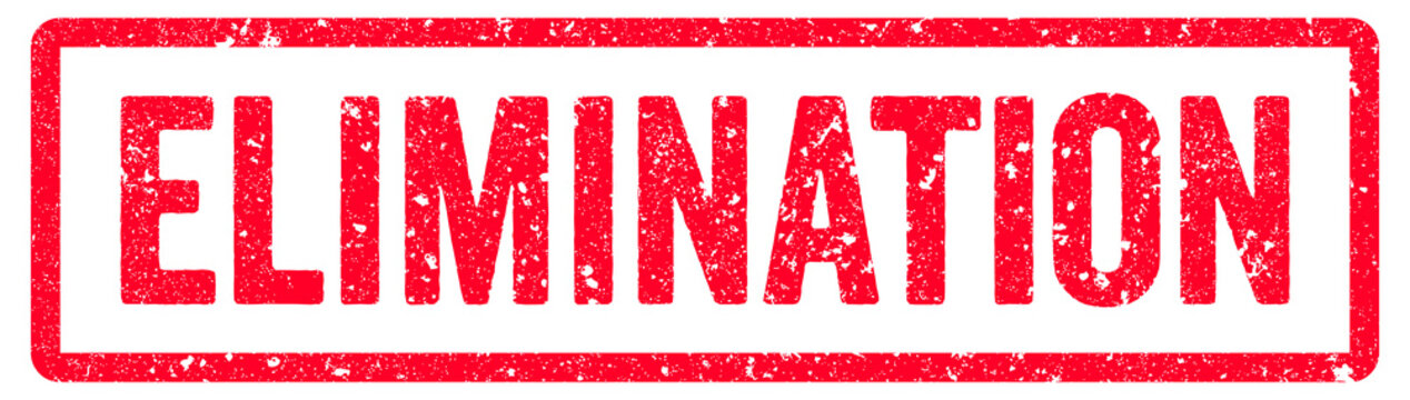 Elimination Stamp Transparent Seal, Red Grunge Elimination Word Rubber Stamp Seal