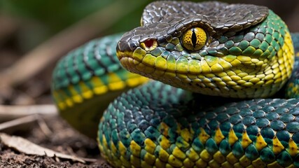 Fototapeta premium Seasonal Transformation of Crotalus Durissus From Summer Heat to Rainy Landscapes