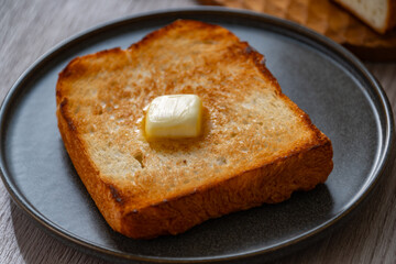 Buttered toast.
Delicious white bread image.