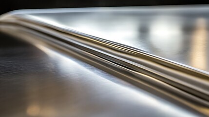 Rolled Metal Sheet Displays Reflective Surface Texture