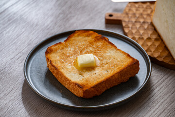 Buttered toast.
Delicious white bread image.