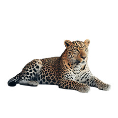 Obraz premium Majestic Leopard Resting Dark Background Wildcat Big Cat