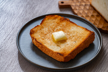 Buttered toast.
Delicious white bread image.