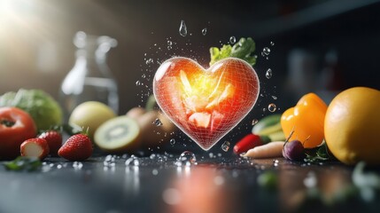 Healthy cooking event culinary kitchen food bright environment close-up view heart of nutrition