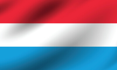 Luxembourg flag official colors and proportion digital vector illustration. Pleated flag.