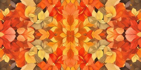 Autumn Leaves Kaleidoscope Pattern Design