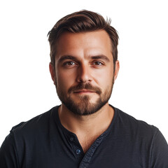 Obraz premium Portrait of Man White Background on transparent background.