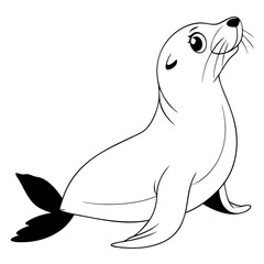 Simple seal clipart with white background.