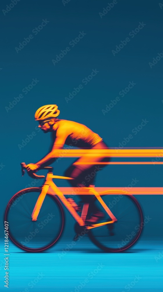 Poster dynamic cyclist in motion a vibrant image of speed and endurance