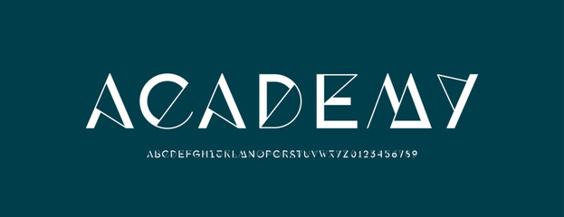 Font alphabet, letters from A to Z and numbers from 0 to 9, vector illustration 10EPS