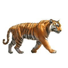 Obraz premium Majestic Tiger Walking Wild Cat Orange Black Stripes