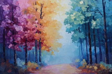 Enchanted Forest Path A Whimsical Journey Through Vibrant Hues
