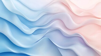 Obraz premium Abstract Pastel Wave Background: Serene Blue and Pink Swirls