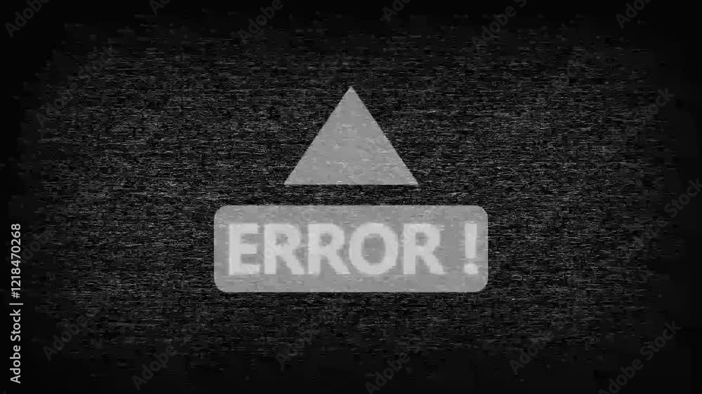 Aufkleber error message with glitch effect.