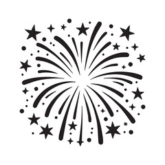  fireworks vector, silhouette, illustration