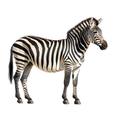 Fototapeta premium Majestic Zebra Isolated Black Background Wild Animal Stripes Africa Savanna