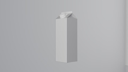 Isolated image milk box packeaging 3d rendrer