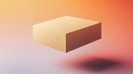 Fototapeta premium Floating Cardboard Box with Textures on Gradient Background