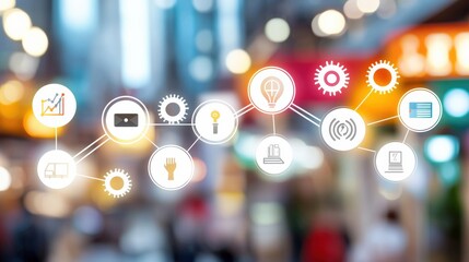 Innovative business solutions urban setting graphic design modern environment digital viewpoint technology concept