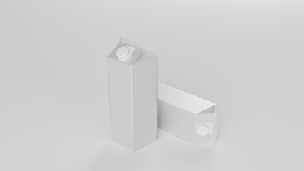Isolated image milk box packeaging 3d rendrer