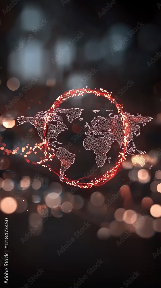 Poster global connectivity visualization digital realm infographic abstract aerial view networking concept
