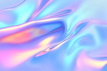 Iridescent fabric flowing, pastel background, abstract texture, design element