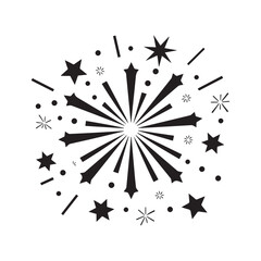  fireworks vector, silhouette, illustration