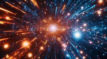 Naklejka premium Hyperspace Journey: A Vivid Digital Artwork